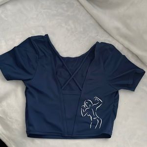 Dark blue workout shirt